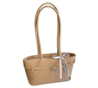 Bow Knot Tote Shoulder Bag for Women PU Leather Handbag | Solid Color Tote Bags Trendy Underarm Pouch Large Capacity Commuter Purse for Work School Daily Outings