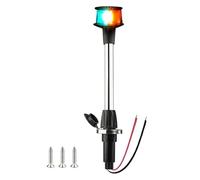 Bow Light LED Boat Navigation Lights Red and Green Bi-Color Lighting Pole Removable Plug in Base 12 Inches