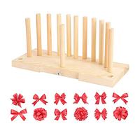 Bow Maker, Double Sided Bow Maker Wooden Wreath Bow Maker Tool Portable Bow Tie Machine WithTwist Ties for Making Bows DIY Crafts Christmas Party Decorations Hair Bows Corsages