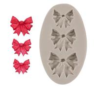 Bow Mould - Small Silicone Molds for Chocolate | 3 Grids Chocolate Dessert Baking Molds | 8.5 x 5 x 1.3 cm Fondant Chocolate Baking Embossing Tools for Sugar Candy Cake Pop Bow Craft (Silicone)