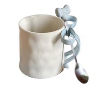 Bow Mug - 3.62 Inches Charming Ribbon Mugs, Ceramic Cup with Coffee Spoon, Bow Handle Mug | for Valentine's Day, Birthdays, Thanksgiving Day, Colleagues Decoration Uses Accessories