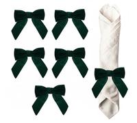 Bow Napkin Rings, 6PCS 5.1" x 2.2" Velvet Bows Napkin Buckles Vivid Bow Tissue Ring for Christmas Wedding Thanksgiving Party Holiday Decorations