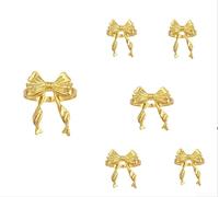 Bow Napkin Rings 6pcs Zinc Alloy Build for Refined Table Presentation in Residential or Commercial Use (Gold)