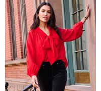 Bow Neck Blouse lands end Red 14-16