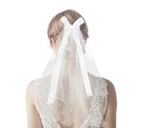 Bow Pearls Bridal Veil, Hen Party Veil, Hen Do Large Bride to Be Headband, Wedding for Bride, Party Accessories, Bridal Headband White