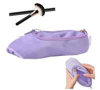 Bow Pencil Case, Ballet Makeup Bag, Cute Ballet Shoe Bag with Bowknot, Zipper Dance Makeup Bag, Portable Hanging Pointe Shoe Bag with Hook for Woman Girl Dance Lovers Gift, Purple
