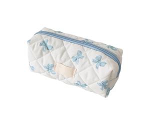 Bow Pencil Case | Bow Makeup Bag | Aesthetic Pencil Pouch | Cute Emer-gency Bag for School | Bows Pattern Stationery Bags with Zipper | Portable Cosmetic Organizer for Women and Girls