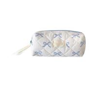 Bow Pencil Case, Cute Pencils Pouch, Aesthetic Pencil Bag with Zipper, Portable Bow Storage Pouch Organizer Bag, Girls Cosmetics Holder Organizer, for Skin Care Products, Erasers, Rulers