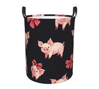 Bow Pigs Laundry Basket Hamper Kids Storage Basket Toy Organizer Bin For Bedroom, Bathroom, College Dorms, Boys And Girls