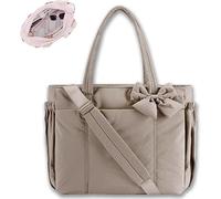 Bow Print Tote Bag for Women, Perfect for Work, Travel, the Beach, or Shopping