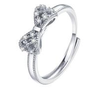 Bow Ring With Inlaid Zircon As Fashionable Access The Ring Features Butterfly Shaped Design Symbolizing Freedom And Beauty Showcasing The Personality And Button Striped Socks, A, Metal, No Gemstone