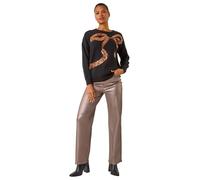 Bow Sequin Detail Knit Jumper Roman Black 12