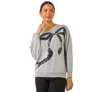 Bow Sequin Detail Knit Jumper Roman Grey 12