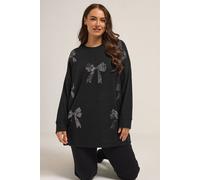 Bow Sequin Jumper Yours Black 18