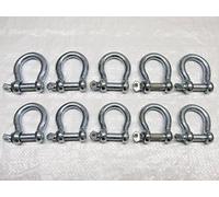 Bow Shackle Screw Pin Galvanised from 5MM - 25MM (Commercial Chain Connector Caravan Tether) - Pack of 10, 8MM