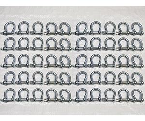 Bow Shackle Screw Pin Galvanised from 5MM - 25MM (Commercial Chain Connector Caravan Tether) - Pack of 25, 5MM