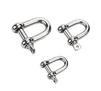 Bow Shackles, M4 M5 M6 M8 M10 M12 Stainless Steel Straight D Shackle Short(M6)
