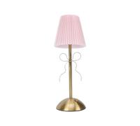 Bow-Shaped Table Lamp - Retro LED Rechargeable Ambient Light with Fabric Lampshade | Cute Decorative Night Light for Bedroom, Home, Hotel & Girl's Room Decor | Dimmable Touch Control, USB-C Charging,