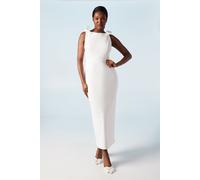 Bow Shoulder Crepe Bridal Column Dress Coast Ivory 14