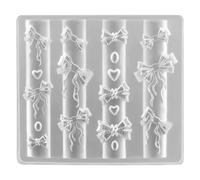 Bow Silicone Nail Molds Transparent Silicone Molds with Bow Design, Professional Nail Art Stencil Smooth Delicate for 3D Nail Decor, Reusable Bow Nail Charm Mold for Resin and Gel Crafting