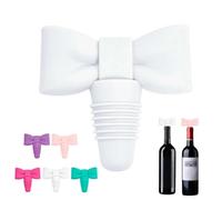 Bow Silicone Wine Stopper, Cute Bow Shaped Wine Bottle Caps, Silicone Wines Bottles Stopper Bottle Caps Decor, Wines Preserver Champagne Stoppers Gift Accessory for Christmas (White 1pcs)