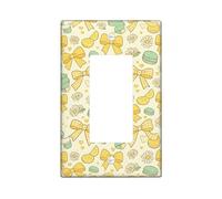 Bow Single Rocker Light Switch Cover, Spring Joyful Lemon Chrysanthemum Spring Yellow Plastic Standard Size Decorative Wall Plates for Home Living Room Bedroom Bathroom Decor