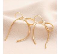 Bow Snake Chain Statement Stud Earrings in Gold lisa angel Gold One Size