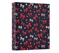 Bow Star Pattern 3 Ring Binder 1.5 Inch Round Ring Binder View Binder Holds 200 Documents for Home School Office Use