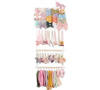 Bow Storage | Headband Organizer | Necklace Display with 30 Hooks Storage Solution for Bedroom, Room, Kids Closet, Playroom