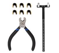 Bow String Nocking Points Pliers Set, Archery Bow Turning Kit, T Ruler Nocking Buckle Pliers Kit for Compound Pulley Bow, Aluminum Alloy Lightweight Tool Set with Brass Buckles for (Black Set)
