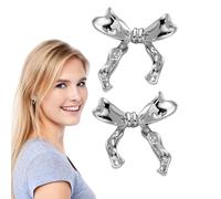 Bow Stud Earrings - 14K Gold-Plated, 0.79x0.91in Bow Shaped Studs | Charming Shining Earrings for Girls, Dating, Gathering, Home, Work, Traveling, Gift for Christmas, Birthday