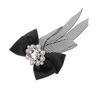 Bow Tie Brooch with Back Pin White Cloth for Dress and Skirt | Gentle on Clothes, Easy to Wear, Alloy and Cloth Build, Office Wear Style
