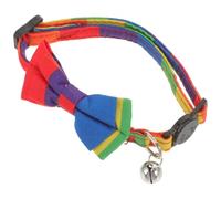 Bow Tie Collar Decorative Pet Collar Adjustable Comfortable Fabric Chic Rainbow Pattern Parties Pet Outfit Suitable for Dogs Suitable for Cats