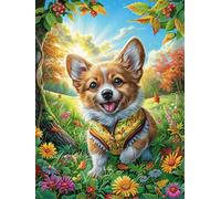 Bow Tie Corgi 300 Pc Classic Jigsaw Puzzle Fantasy Animal Plant Puzzle for Adults Hard Challenging Hobby Home Decor Poster High-grade Rigid Cardboard 300 PCS