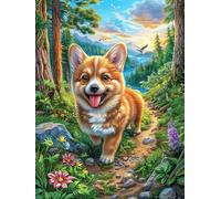Bow Tie Corgi 300 Pc DIY Jigsaw Puzzle Animal Plant Fairy Tale Puzzles for Adults Teens Hard Challenging Team Building Stress Reducing Autumn Rigid Cardboard 300 PCS