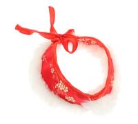 Bow Tie Design PET Collar for Cats and Dogs, Red Chinese Style | Acrylic Fibers, Warm and Comfortable Feel, Suited to Street Wear and New Year Parties
