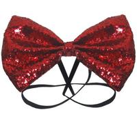 BOW TIE GLITTER 12 X 7CM RED