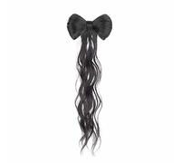 Bow Tie Half Tied Ponytail Wig For Women With Curled Hair Grabbing Clip For Hair Wig For Fluffy Braid Head And Wavy Bun Ponytail grass Women clips,bean wings headwear clip,alligator band women