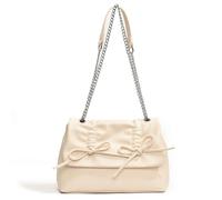 Bow Tie Ladies Handbag with Chain Strap PU Leather Casual Shoulder Purse | Casual shoulder purse with flap Hasp closure spacious capacity stylish design versatile occasion suitable for women and girls