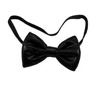 Bow Tie Metallic Black, Novelty Fancy Dress Item with Elastic Fastening