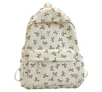 Bow-Tie School Backpack - Lightweight Easy To Use Students Daily Rucksack, Aesthetic Decorative Ribbon Bookbag | Back To School Season And Childrens Elementary Laptop Travel Bag