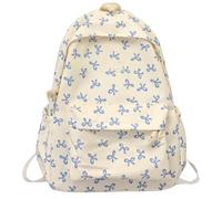 Bow-Tie School Backpack - Lightweight Easy To Use Students Daily Rucksack, Aesthetic Decorative Ribbon Bookbag | Back To School Season And Childrens Elementary Laptop Travel Bag