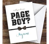 Bow Tie Will You Be My Page Boy Personalised Wedding Card - Personalised Wedding Card, Will You Be Our - Bridesmaid, Usher, Best Man, Flower Girl, Maid Of Honour
