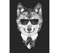 Bow Tie Wolf With Sunglasses Art Print Canvas Premium Wall Decor Poster