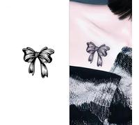 Bow Tie Women's Collarbone Semi-permanent Stickers, Realistic Fake Tattoos, Lasts 7-15 Days, Waterproof, Non-reflective Temporary Tattoos(M-015)