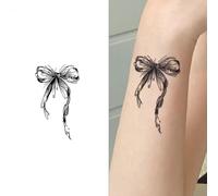 Bow Tie Women's Collarbone Semi-permanent Stickers, Realistic Fake Tattoos, Lasts 7-15 Days, Waterproof, Non-reflective Temporary Tattoos(F-29)