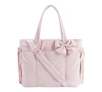 Bow Tote Bag - Cloth Lightweight Elegant Bow Handbag, Soft Tote Clutch Purse, Adjustable Shoulder Pouch, Chic Evening Party Travel Use | Wedding Beach Work School Lunch Style Light Luxury Fashion
