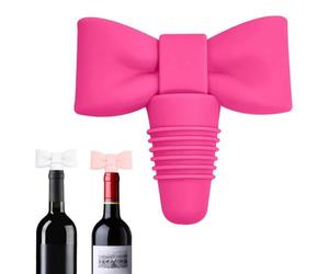 Bow Wine Bottle Stoppers,Cute Bow Shaped Wine Bottle Stoppers to Keeping Wines Fresh,Reusable Silicone Beverage Corkers,Decorative Wines Sealers for Xmas Party Supplies