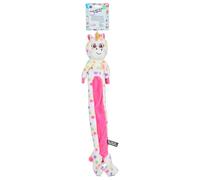 Bow Wow 24" Stuffing-Free Long Plush Dog Toy - Crinkle Body & Squeaker Head - Interactive Tug & Fetch Animal Toy - Colors May Vary (Farm, Safari, Unicorn, Zebra)
