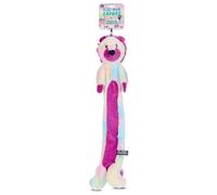 Bow Wow 24" Stuffing-Free Long Plush Dog Toy - Crinkle Body & Squeaker Head - Interactive Tug & Fetch Animal Toy - Colors May Vary (Farm, Safari, Unicorn, Zebra)